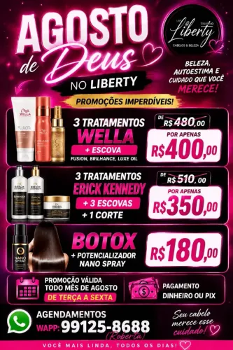 Promoção de agosto no Studio Liberty
