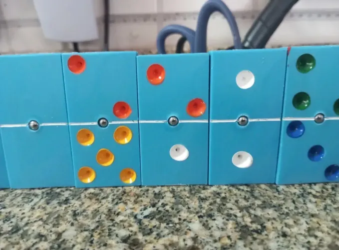 Dominó Profissional Pvc Medio Espessura 1 Cm Esfera Cor Azul