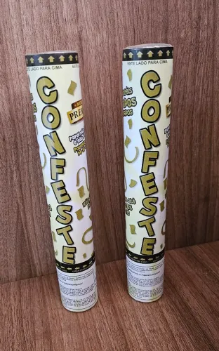 Lança confete dourado