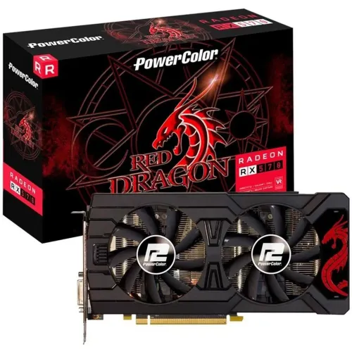 RX 570 PowerColor na caixa