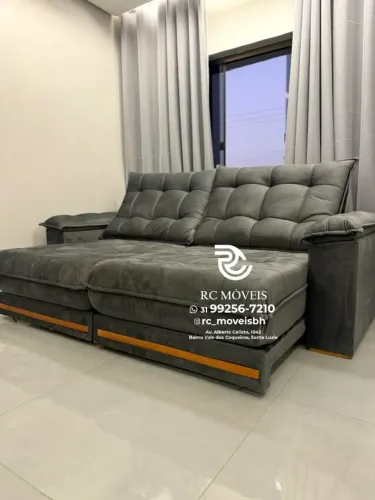 Sofá Retrátil e Reclinável Barcelona Euro Pillow 30cm Molas Ensacadas