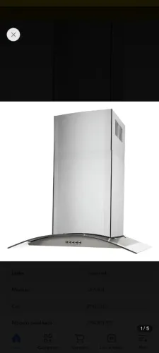 Coifa De Parede Gourmet Cadence Vidro Curvo 60cm