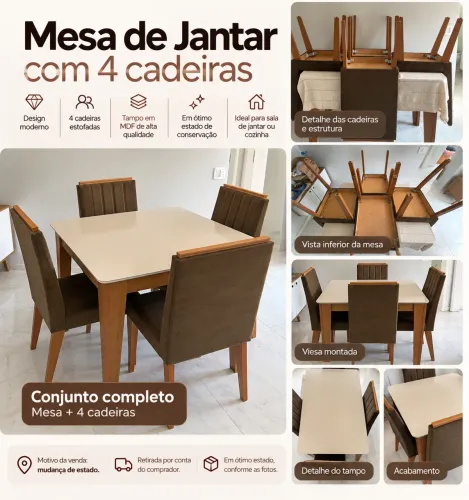 Mesa de Jantar com 4 Cadeiras