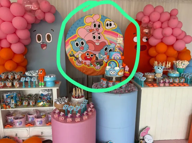 Painel em tecido gumball