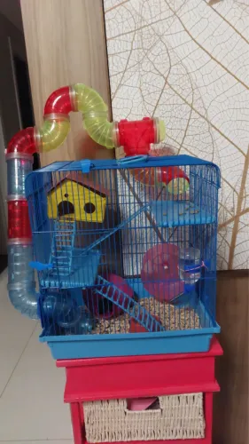 GAIOLA HAMSTER GRANDE COM TUBOS