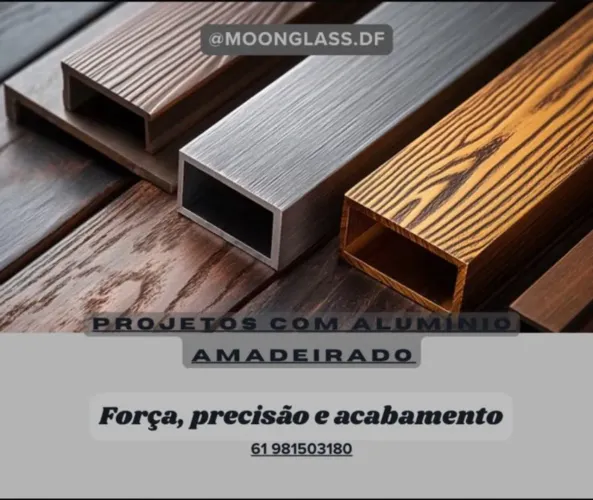 Projetos personalizados e diversos com alumínio amadeirado 