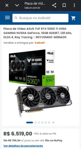 RTX 5060TI 16GB ASUS TUF