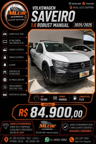 Volkswagen Saveiro Robust 1.6 Total Flex 16V 2025