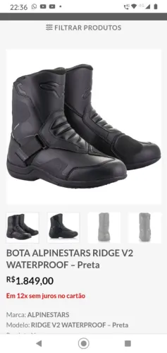 Bota para moto alpinestar tam 42/43