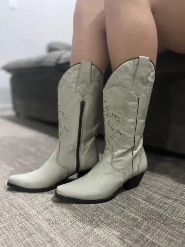 Bota Country Feminina em Couro Legítimo Nº 34