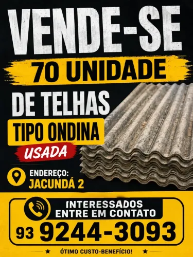 Telhas usadas tipo ondina