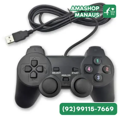 Controle Pc Computador Gamer Joystick Com Fio Usb