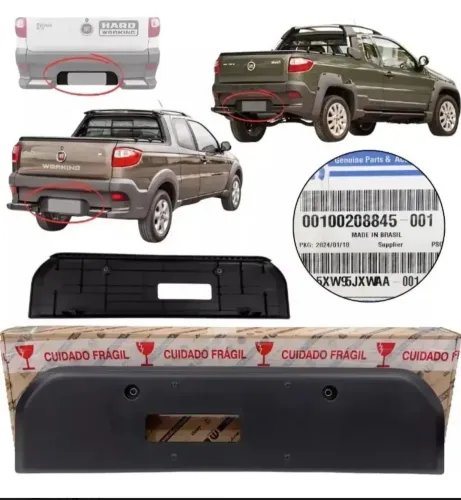 Moldura Acabamento Placa Fiat Strada Working Original