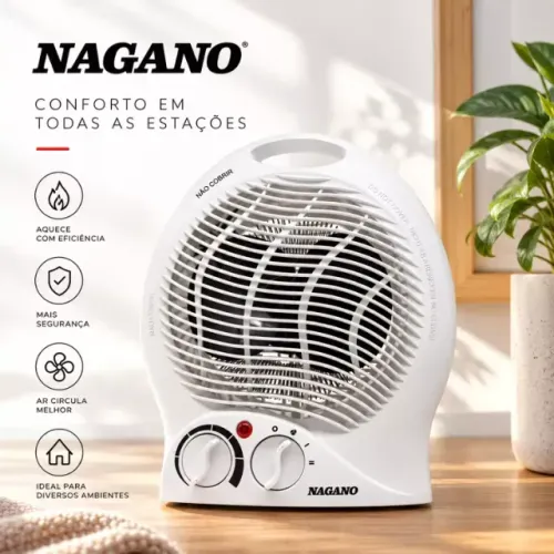 Ventilador Aquecedor Elétrico de Ambiente 1500w 2 em 1 - E038875