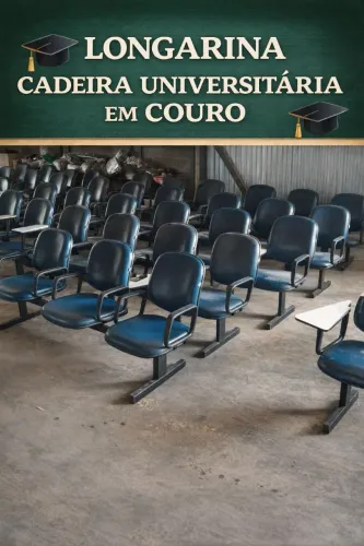 Longarina universitária 3 cadeiras em courina starflex bom estado 