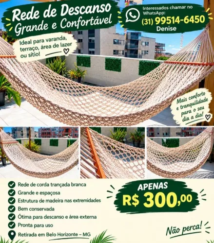 Rede de descanso boho bege