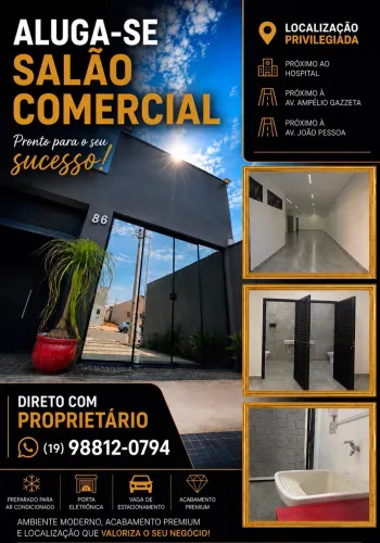 Aluga-se salão comercial centro de Nova Odessa