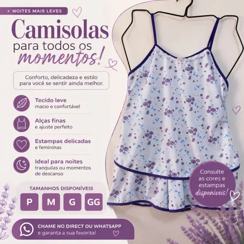 Lindos pijamas para dormir bela e confortável