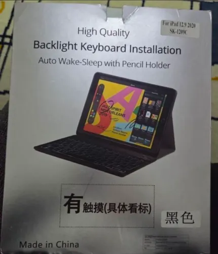 Capa com teclado Bluetooth 12.9" modelo 1209c Preta