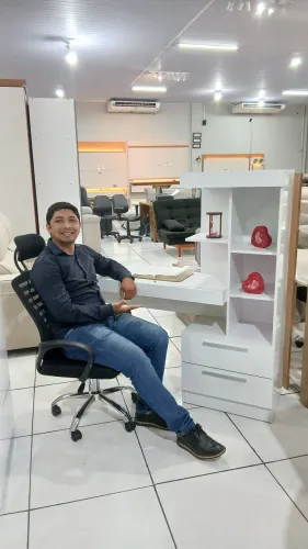 Escrivaninha estante com 2 gavetas para estudo e trabalho