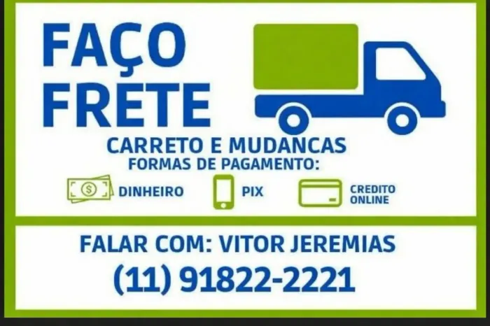 Faço frete carreto e mudanças.