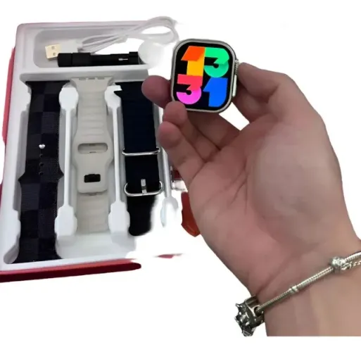 Smartwatch HW Ultra 2 Call AMOLED 49mm NFC GPS 7 Pulseiras WiFi Bluetooth Premium