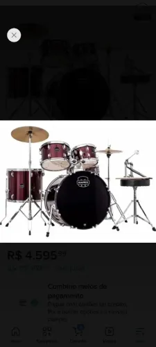 Bateria Mapex Vinho/Branco seminova