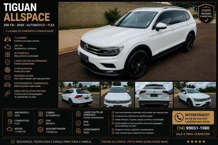 Volkswagen Tiguan Allspac Comf 250 TSI 1.4 Flex 2020