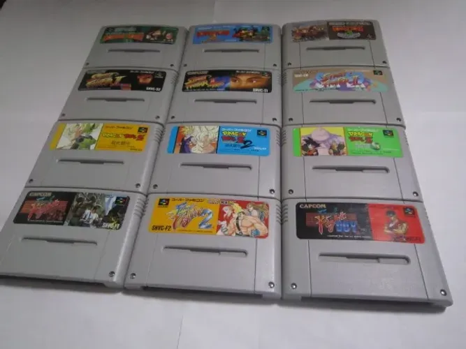 Lote Super Famicom Originais Street Fighter, Donkey Kong, Final Fight e Dragon Ball