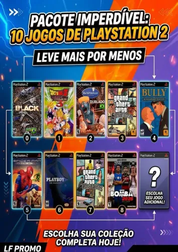 Kit Combo 10 Jogos de Playstation 2 em Dvd ( Leve mais por menos)
