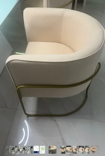 8 Cadeiras de Jantar de Linho Creme