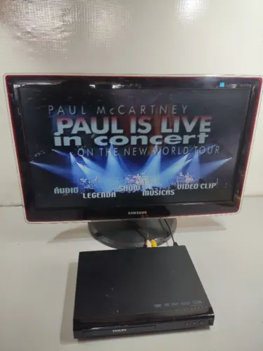 DVD Player Philips Dvp2850x AV Funciona H3z Preto 127/220v (Usado)