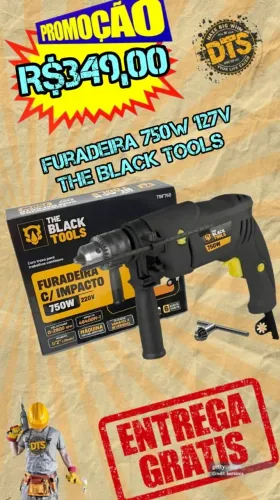 Furadeira com impacto 850w the blak tools