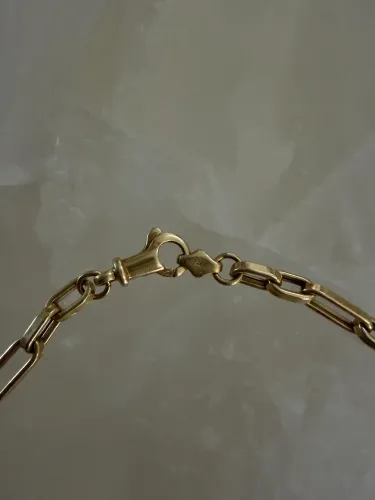 Cordão de Ouro de fábrica 18K Oco + Pingente - 12,9g