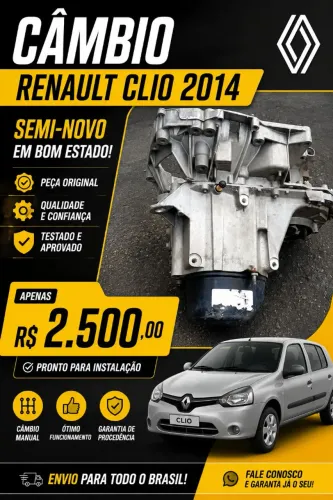 Câmbio do carro Renault Clio ano 2014