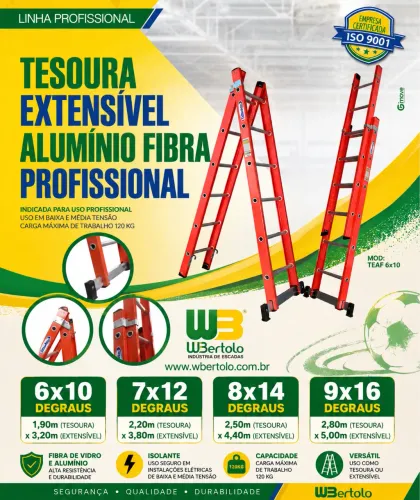Escada tesoura extensível  6/10