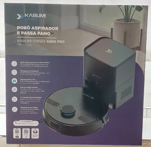Robô Aspirador KABUM! smart K800 Pro Mapeamento Laser, Autolimpante, 13000Pa