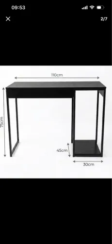 Mesa para Escritório/Home Office Preta 110cm