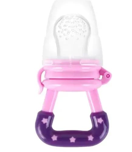 Mordedor Alimentador de Silicone com Tampa Protetora Rosa