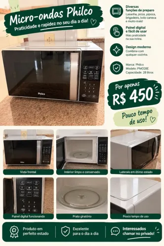 VENDO MICROONDAS SEMINOVO - *