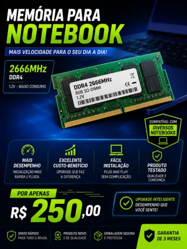 Memória Notebook 8Gb 2666mhz