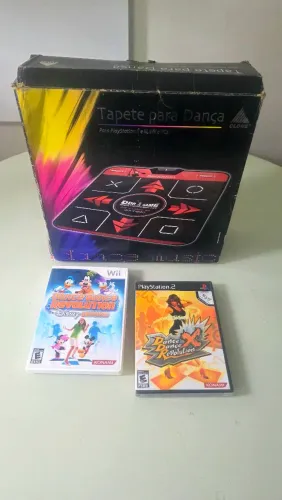 Tapete de Dança Para Wii, PS2 e PS3 com 2 games