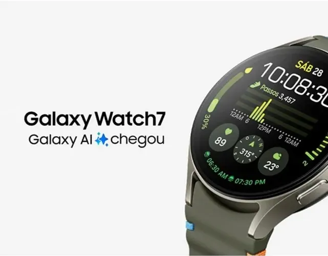Samsung Galaxy Watch7 Smartwatch 44mm Bluetooth, Galaxy AI, Tela em Cristal de Safira, GPS