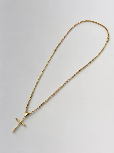     Corrente Masculina Dourada com Pingente de Cruz - Estilo e Elegância