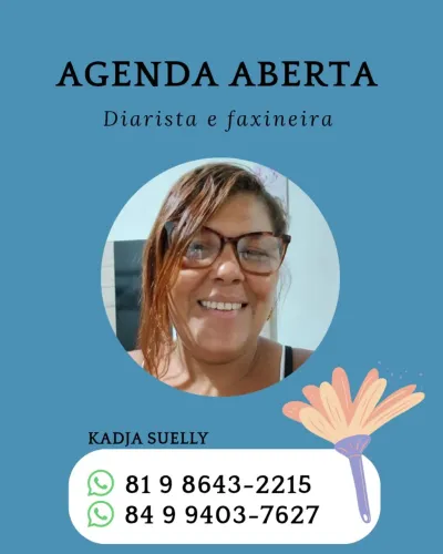 Agenda aberta! Diarista e faxineira profissional 