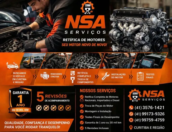 Retifica de motores NSA . Seu motor novo denovo(*)