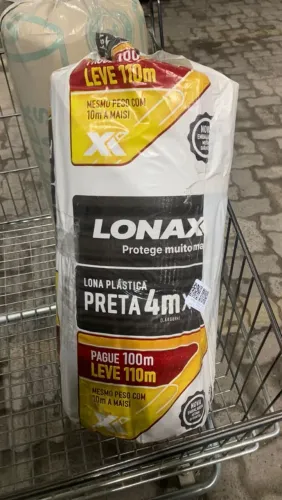 Lona Plástica Preta 4m X 110m 15kg
