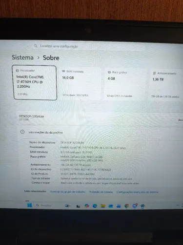 Notebook Dell G7 I7 8750H 16 RAM 1050TI 4GB