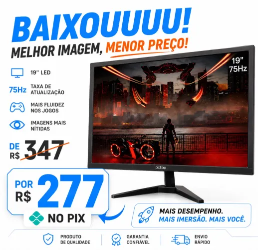 Monitor para Pc 19 polegas novo na caixa com garantia de 90 dias