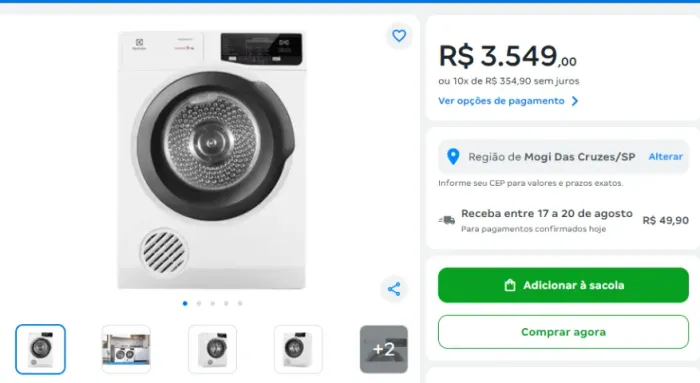 Secadora Electrolux SFP12 - 12 kg - 220V